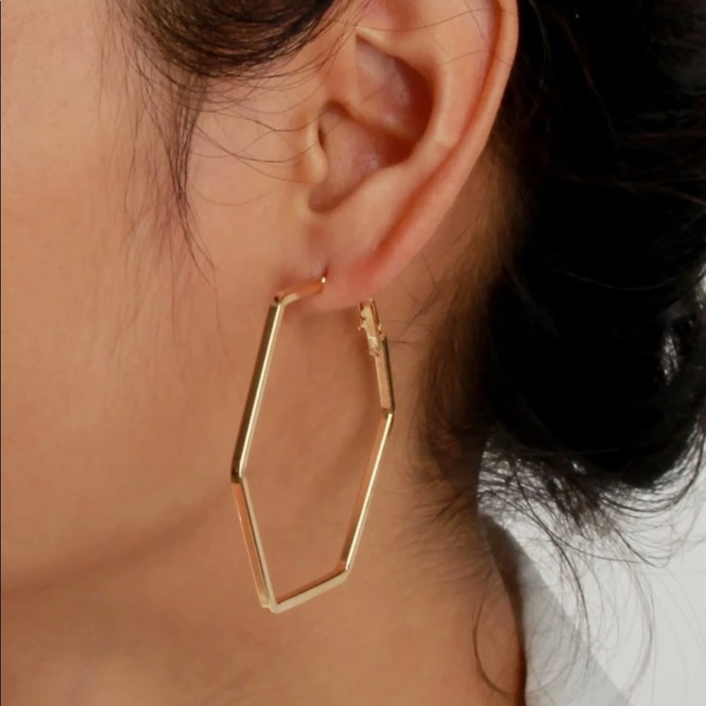 Geo Design Hoop Earrings